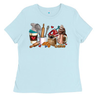 Baby Blue bakery coffee cups Ladies Tee - AdoDesignShop