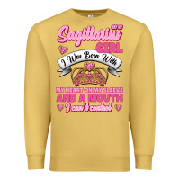 Antique Gold As A Sagittarius Girl I Was Born With My Heart On My Sleeve And  Mouth Premium Sweatshirt - Jasminsmagicworld