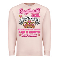 Pale Pink As A Sagittarius Girl I Was Born With My Heart On My Sleeve And  Mouth Premium Sweatshirt - Jasminsmagicworld