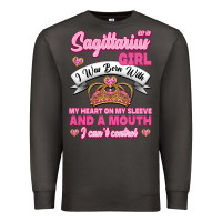 Smoke As A Sagittarius Girl I Was Born With My Heart On My Sleeve And  Mouth Premium Sweatshirt - Jasminsmagicworld