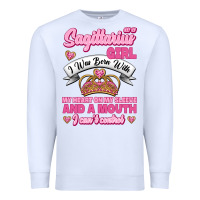 White As A Sagittarius Girl I Was Born With My Heart On My Sleeve And  Mouth Premium Sweatshirt - Jasminsmagicworld