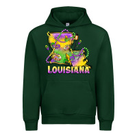 Forest Green louisiana mardi gras state map Urban Hoodie - LillyAllenDesigns