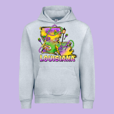 Louisiana Mardi Gras State Map Urban Hoodie Designed By Lillyallendesigns