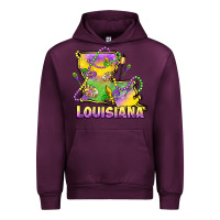 Mauve Wine louisiana mardi gras state map Urban Hoodie - LillyAllenDesigns