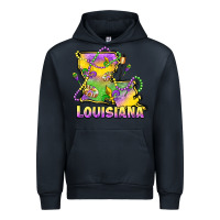 Navy louisiana mardi gras state map Urban Hoodie - LillyAllenDesigns