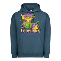 Pigment Midnight Navy louisiana mardi gras state map Urban Hoodie - LillyAllenDesigns