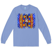 Colony Blue American police brushstrokes Long Sleeve Tee - Neo Western