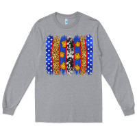 Heather Grey American police brushstrokes Long Sleeve Tee - Neo Western