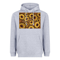 Heather Grey sunflower leopard background 3200x2400 Heavyweight Hoodie - AdoDesignShop