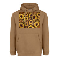 Toasted Coconut sunflower leopard background 3200x2400 Heavyweight Hoodie - AdoDesignShop