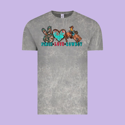 Peace Love Cowboy Vintage Tee Designed By Zillion Design Studio