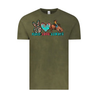 Vintage Olive peace love cowboy Vintage Tee - Zillion Design Studio