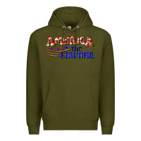 Army Green America the beautiful Premium Hoodie - NancyCooperArtShop