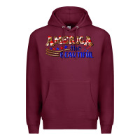 Burgundy America the beautiful Premium Hoodie - NancyCooperArtShop
