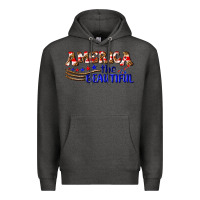 Charcoal Heather America the beautiful Premium Hoodie - NancyCooperArtShop