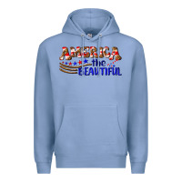 Colony Blue America the beautiful Premium Hoodie - NancyCooperArtShop