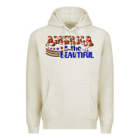 Oatmeal Heather America the beautiful Premium Hoodie - NancyCooperArtShop