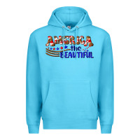 Ocean Blue America the beautiful Premium Hoodie - NancyCooperArtShop