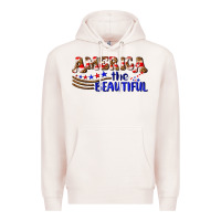 Pale Pink America the beautiful Premium Hoodie - NancyCooperArtShop