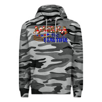 Slate Camo America the beautiful Premium Hoodie - NancyCooperArtShop