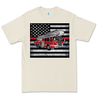 Thin Red Line American Flag Fire Truck Premium Tee | Teevron