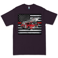 Plum thin red line American flag fire truck Premium Tee - Artiststas