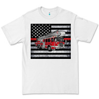 White thin red line American flag fire truck Premium Tee - Artiststas