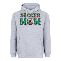 Heather Grey soccer mom with leopard ball and serape leopard Heavyweight Hoodie - Artiststas
