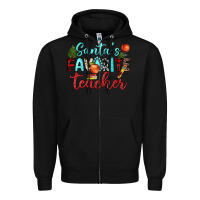Black santa s favorite teacher Zipper Hoodie - JahusDesignShop