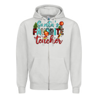 Dove Grey santa s favorite teacher Zipper Hoodie - JahusDesignShop