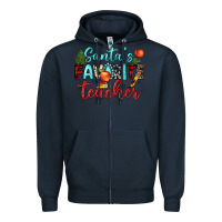 Navy santa s favorite teacher Zipper Hoodie - JahusDesignShop