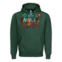 Sports Green santa s favorite teacher Zipper Hoodie - JahusDesignShop