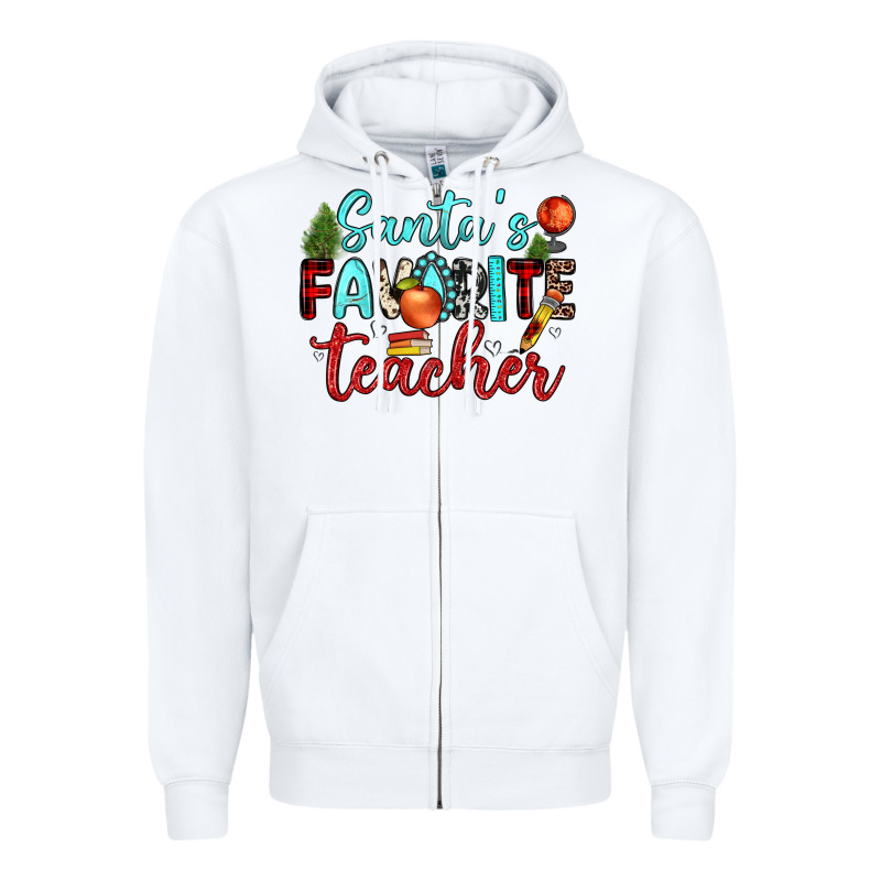 Santa S Favorite Teacher Zipper Hoodie by JahusDesignShop | Teevron