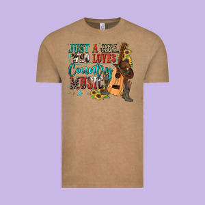 Just A Girl Who Loves Country Music Vintage Tee Designed By Zillion Design Studio
