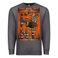 Charcoal Heather Western On The Hunt Deer Premium Sweatshirt - LillyAllenDesigns