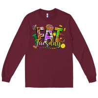 Burgundy fat tuesday Long Sleeve Tee - FaDigitalArtStudio