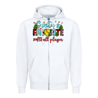 White santa s favorite softball player Zipper Hoodie - JahusDesignShop