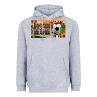 Heather Grey soccer mom with ball and sunflower cactus serape licanse plate Heavyweight Hoodie - Artiststas