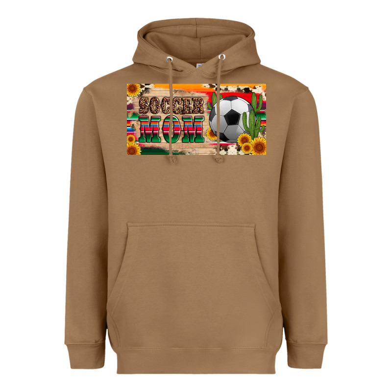 Soccer Mom With Ball And Sunflower Cactus Serape Licanse Plate Heavyweight Hoodie by Artiststas | Teevron
