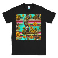 Black sunflowers donkey seamless pattern Classic Tee - HRA Design Shop