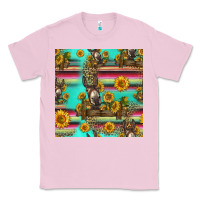 Bubblegum Pink sunflowers donkey seamless pattern Classic Tee - HRA Design Shop