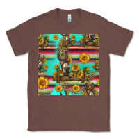 Chestnut sunflowers donkey seamless pattern Classic Tee - HRA Design Shop