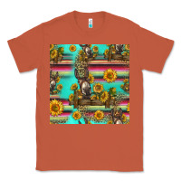 Copper sunflowers donkey seamless pattern Classic Tee - HRA Design Shop