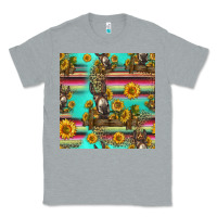 Heather Grey sunflowers donkey seamless pattern Classic Tee - HRA Design Shop