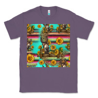 Lavender sunflowers donkey seamless pattern Classic Tee - HRA Design Shop