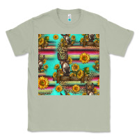 Matcha sunflowers donkey seamless pattern Classic Tee - HRA Design Shop