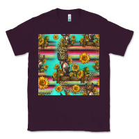 Plum sunflowers donkey seamless pattern Classic Tee - HRA Design Shop
