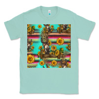 Seafoam sunflowers donkey seamless pattern Classic Tee - HRA Design Shop
