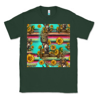 Sports Green sunflowers donkey seamless pattern Classic Tee - HRA Design Shop