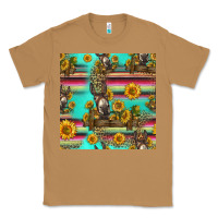 Toasted Coconut sunflowers donkey seamless pattern Classic Tee - HRA Design Shop